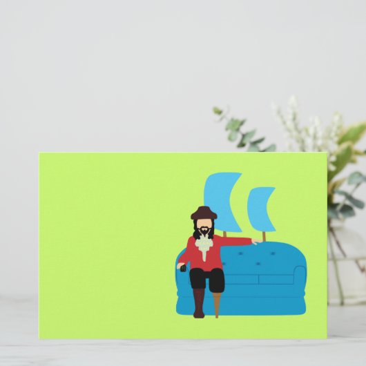 Sofa Pirate Briefpapier (Stehend Vorderseite)