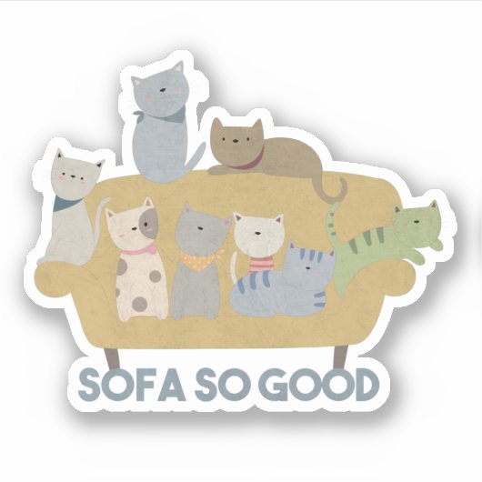 Sofa Puppe: Sofa so gut Aufkleber (Vorderseite)