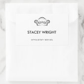 Sofa Schwarz Silhouette Polster weiß Rechteckiger Aufkleber (Tasche)