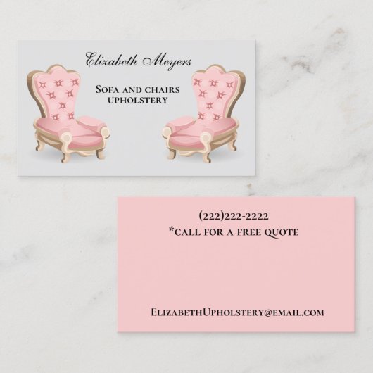 Sofa und Stühle Visitenkarte (Vorne/Hinten)