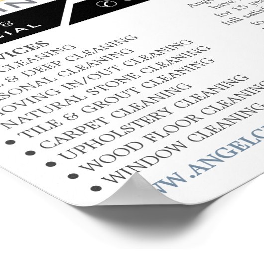 Sofabrikate, Reinigungsservice Werbung Poster (Ecke)