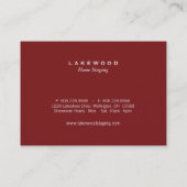 Sofainszenierungs-/Stager-Foto-Geschäfts-Karte Visitenkarte (Rückseite)