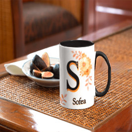 Sofea name Mug – Elegant Letter S Coffee Cup Tasse