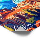 Sofia Bulgaria Vintage Illustration Poster (Ecke)