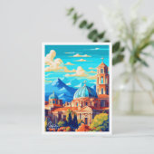 Sofia Bulgaria Vintage Illustration Postkarte (Stehend Vorderseite)