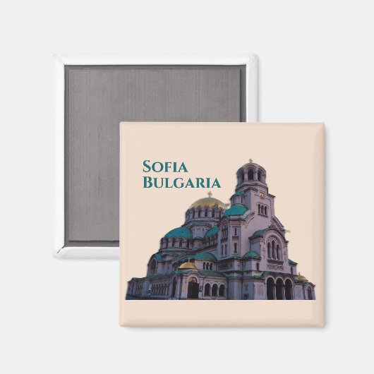Sofia Bulgarien: Alexander Nevsky Kathedrale Magnet (Vorderseite/Rückseite)