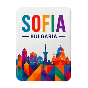 🧲 Sofia Bulgarien Aquarell-Skyline-Andenken 🎨 Magnet