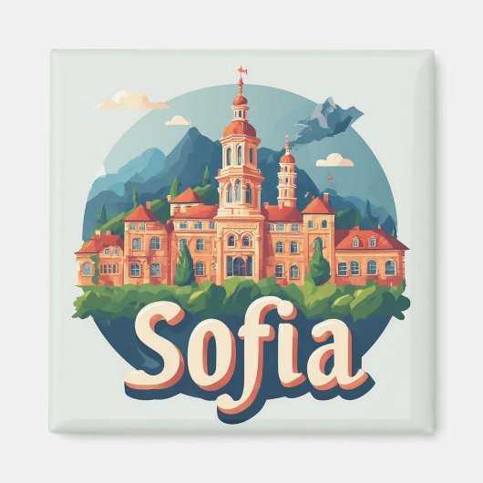 Sofia Bulgarien Stadt Reise Geschenk Erinnerung 🗺 Magnet (Vorne)