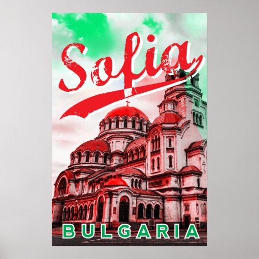 Sofia, Bulgarien, Vintage-Plakat Poster (Vorne)