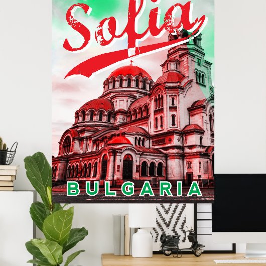 Sofia, Bulgarien, Vintage Poster (Heimbüro)
