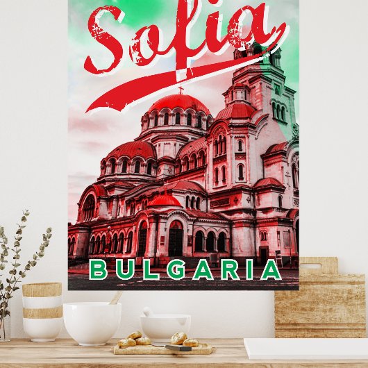 Sofia, Bulgarien, Vintage Poster (Küche)