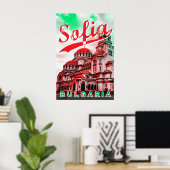 Sofia, Bulgarien, Vintage Poster (Heimbüro)