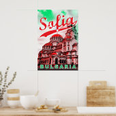 Sofia, Bulgarien, Vintage Poster (Küche)