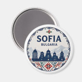 🧲 Sofia Bulgarien Volksmuster Reiseandenken ❤️ Magnet (Vorderseite/Rückseite)