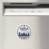 🧲 Sofia Bulgarien Volksmuster Reiseandenken ❤️ Magnet (In Situ (Geschirrspüler))