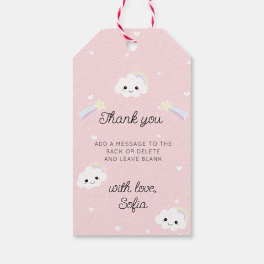 Sofia Cloud Birthday Vielen Dank Geschenkanhänger (Rückseite)