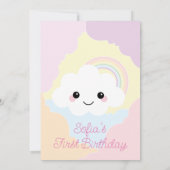 Sofia Cloud Erster Geburtstag Einladung (Rückseite)
