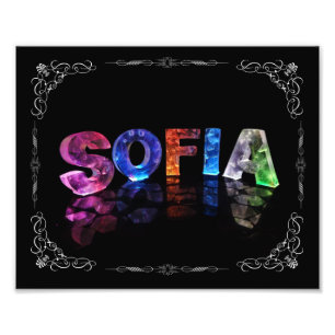 Sofia - das Namenssofia in 3D beleuchtet Fotodruck