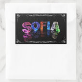 Sofia - das Namenssofia in 3D beleuchtet Rechteckiger Aufkleber (Tasche)