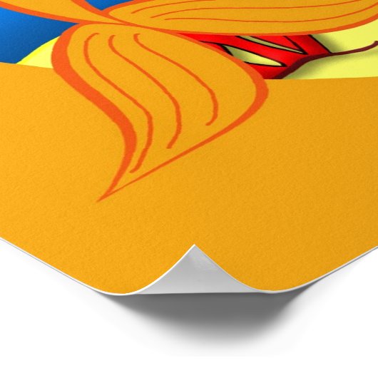 Sofia das Orange Mermaid und Dolphin Poster (Ecke)