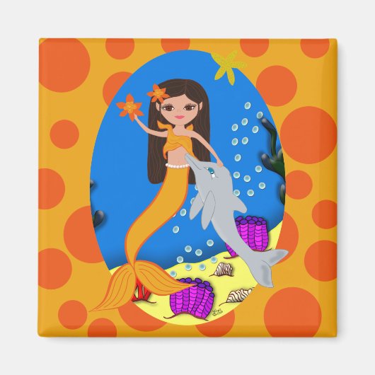 Sofia die Orange Meerjungfrau und Dolphin Magnet (Vorne)