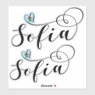 Sofia Flag, Herz Sofia, Bulgarien Aufkleber