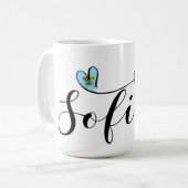 Sofia Flag, I Heart Sofia, Bulgarien Kaffeetasse (Vorderseite Links)
