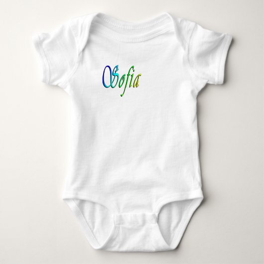 Sofia Ihr Name In Farbe, Baby Strampler (Vorderseite)