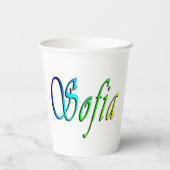 Sofia Ihr Name In Farbe, Pappbecher (Rückseite)