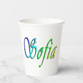 Sofia Ihr Name In Farbe, Pappbecher (Vorderseite)