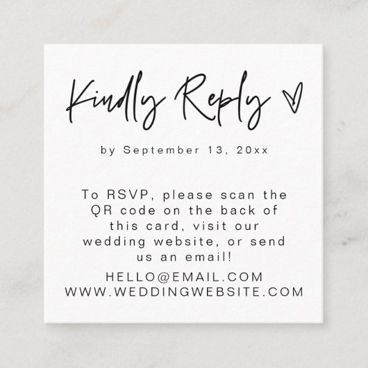 SOFIA Modern Simple Clean QR Code UAWG Square Card Quadratische Visitenkarte (Vorderseite)