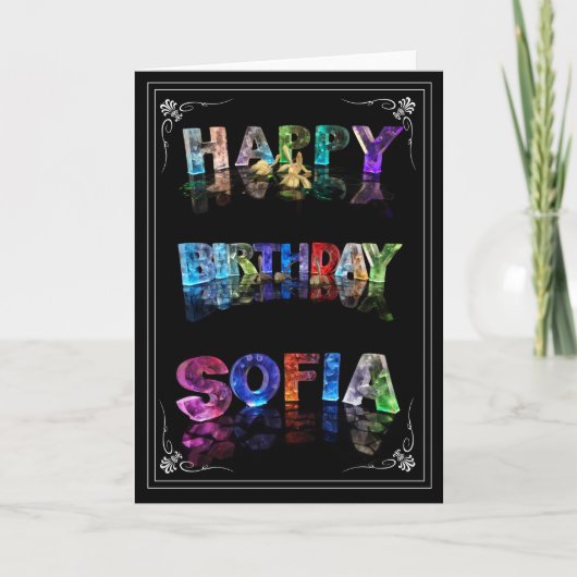 Sofia -  Name in Lights greeting card (Photo) Karte (Vorderseite)