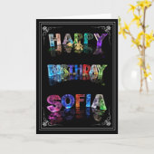 Sofia -  Name in Lights greeting card (Photo) Karte (Gelbe Blume)