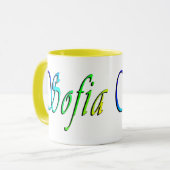 Sofia, Name, Mehrfarbiges Logo, Tasse (Vorderseite Links)