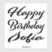 Sofia Name Vorname black Sticker Geburtstag (Blatt)