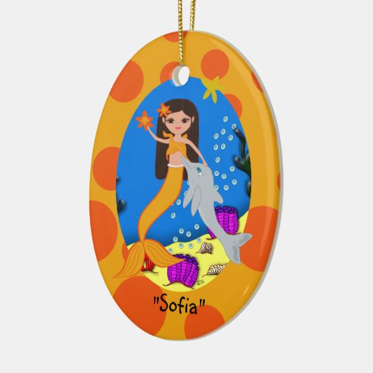 Sofia Orange Mermaid Ornament (Links)