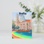 Sofia Reiseplakat Sofia Plakat Wandkunst Bulgarien Postkarte (Stehend Vorderseite)