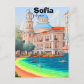 Sofia Reiseplakat Sofia Plakat Wandkunst Bulgarien Postkarte (Vorderseite)