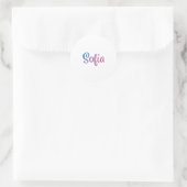 Sofia Stylish Cursive Runder Aufkleber (Tasche)