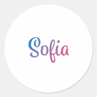 Sofia Stylish Cursive Runder Aufkleber