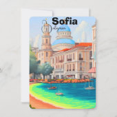 Sofia Travel Poster Sofia Poster Wall Art Bulgaria Dankeskarte (Vorderseite)