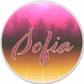 Sofia Vorname Name golden pink Aufkleber Sticker (Vorderseite)