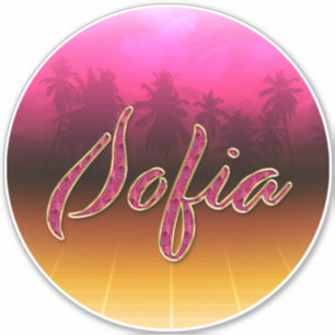 Sofia Vorname Name golden pink Aufkleber Sticker