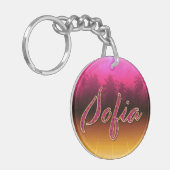 Sofia Vorname Name golden pink Schlüsselanhänger (Vorderseite links)