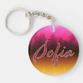 Sofia Vorname Name golden pink Schlüsselanhänger (Vorderseite)