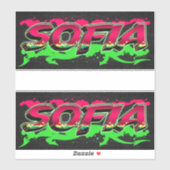 Sofia Vorname Name Graffiti Aufkleber Sticker (Blatt)
