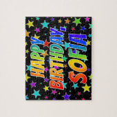 "SOFIA" Vorname, Spaß "GLÜCKLICHER GEBURTSTAG" Puzzle (Vertikal)
