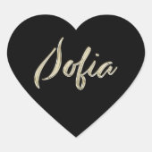 Sofia white gold Handwriting Aufkleber Herz (Vorderseite)