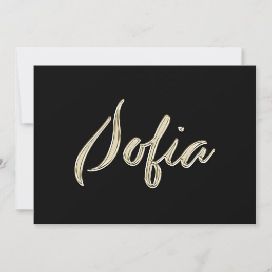 Sofia white gold Handwriting Karte (Vorderseite)