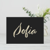 Sofia white gold Handwriting Karte (Stehend Vorderseite)